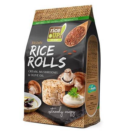 RICE UP ρυζογκοφρέτες ολικής με κρεμα μανιταριών και ελαιόλαδο 50gr