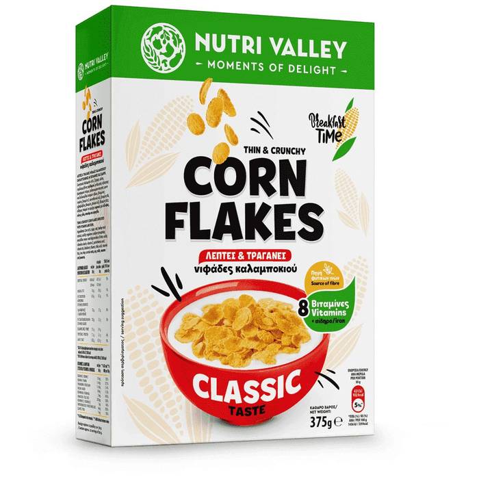 NUTRI VALLEY δημητριακά corn flakes 375gr