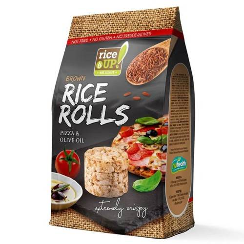 RICE UP ρυζογκοφρέτες ολικής με πίτσα και ελαιόλαδο 50gr
