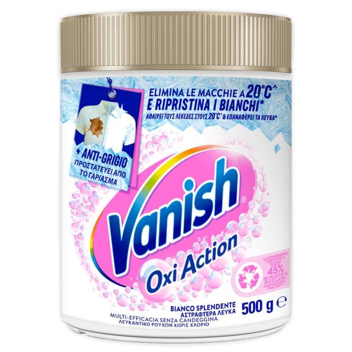 VANISH ενισχυτικό πλύσης oxi action σε σκόνη λευκό 400+500gr