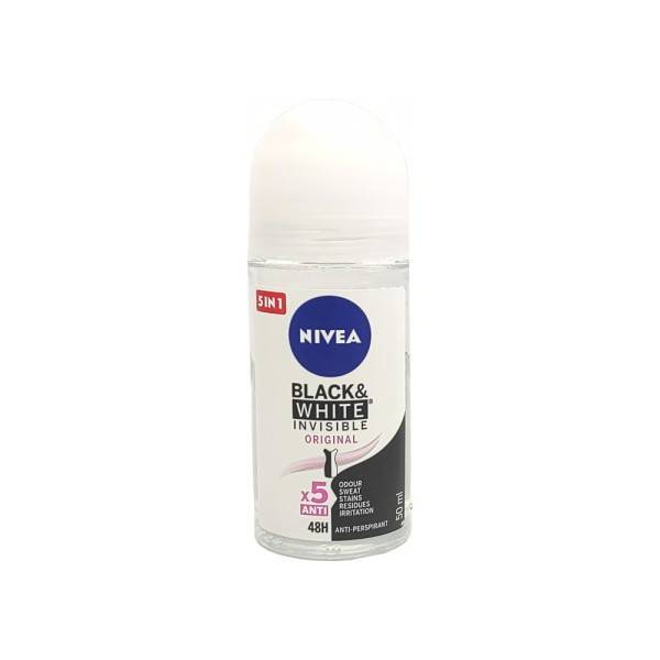 NIVEA αποσμητικό σώματος roll-on black και white women invisible clear 50ml