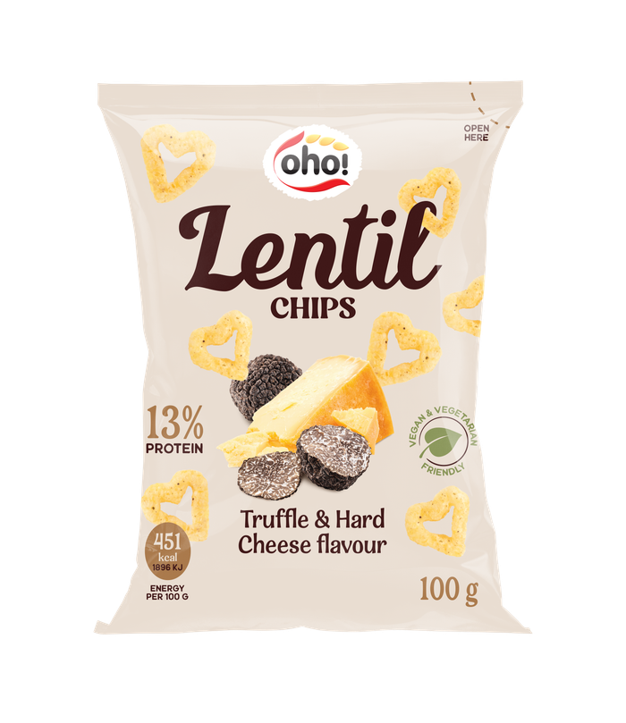 OHO! LENTIL πατατάκια chips με truffle και hard cheese 100gr