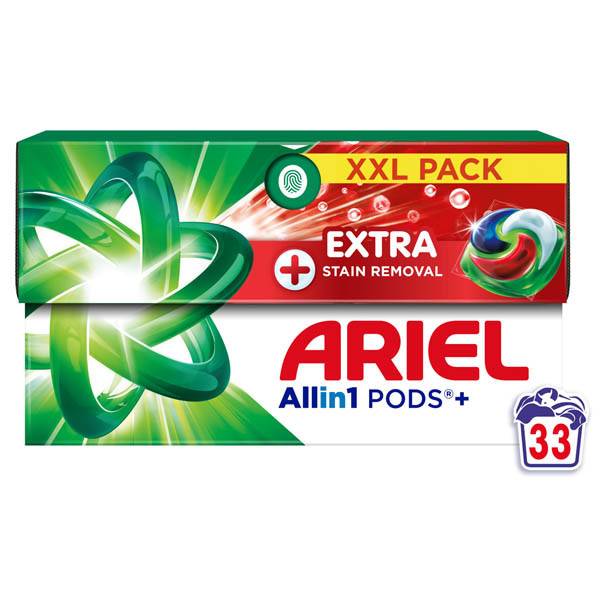 ARIEL κάψουλες πλυντηρίου ρούχων All in 1 Extra Clean 33τεμ