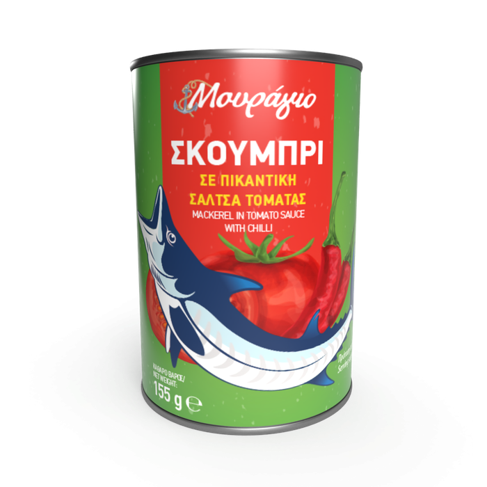 ΜΟΥΡΑΓΙΟ σκουμπρί σε πικάντικη σάλτσα τομάτας 155gr