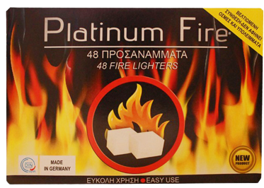 PLATINUM FIRE προσάναμμα τζακιού κηροζίνης 48τεμ