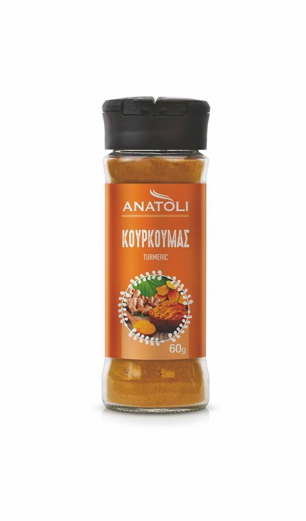 ANATOLI κουρκουμάς με δοσομετρητή γυάλινο βάζο 60gr