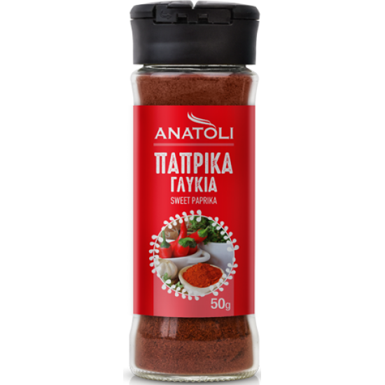 ANATOLI πάπρικα γλυκιά με δοσομετρητή γυάλινο βάζο 50gr