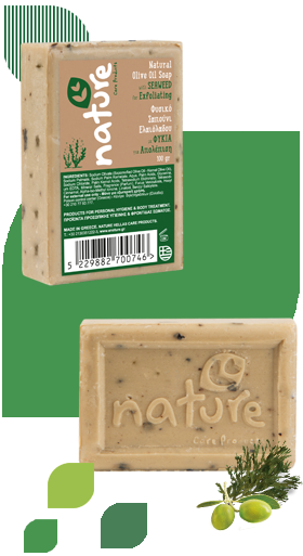 NATURE CARE PRODUCTS φυσικό σαπούνι ελαιολάδου με φύκια για απολέπιση 100gr