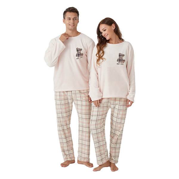TNS πυτζάμα ανδρική καρώ μπεζ M/L/XL 1σετ