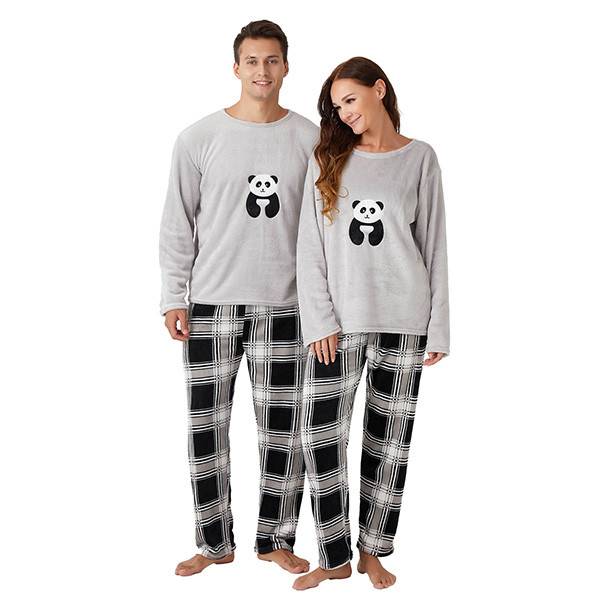 TNS πυτζάμα γυναικεία καρώ γκρι M/L/XL 1σετ