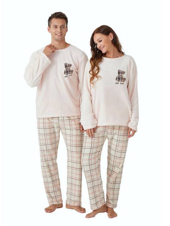 TNS πυτζάμα γυναικεία καρώ μπεζ M/L/XL 1σετ