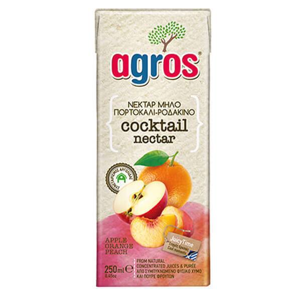 AGROS χυμός μήλο, πορτοκάλι και ροδάκινο 250ml