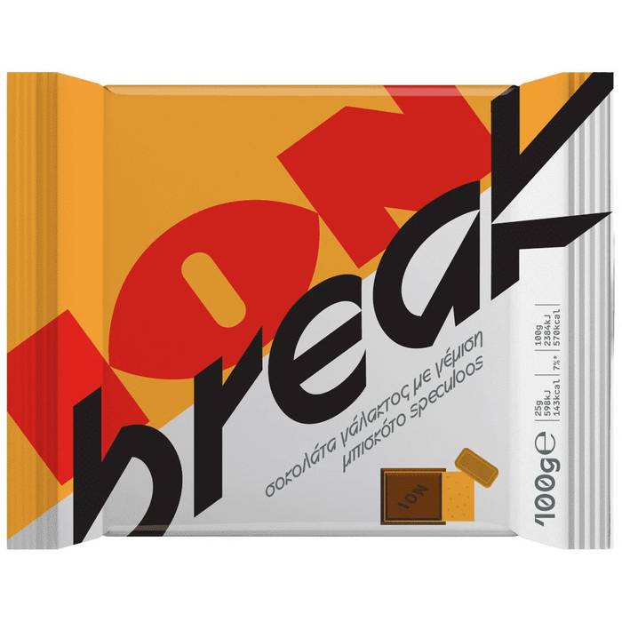 ΙΟΝ Break σοκολάτα γάλακτος με γέμιση μπισκότο speculoos 100gr