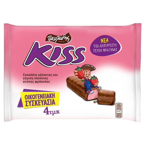 ΠΑΥΛΙΔΗΣ Kiss σοκολάτα φράουλα 4x27,5gr