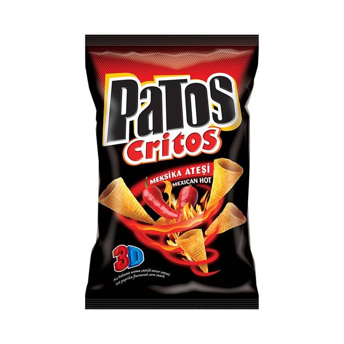 PATOS σνακ καλαμποκιού critos 3D πολύ καυτερά 100gr