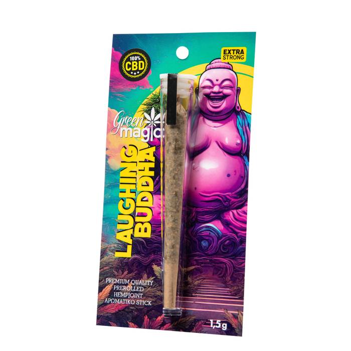 GREEN MAGIC προϊόν κάναβης έτοιμο τσιγάρο laughing buddha 100% CBD 1,5gr
