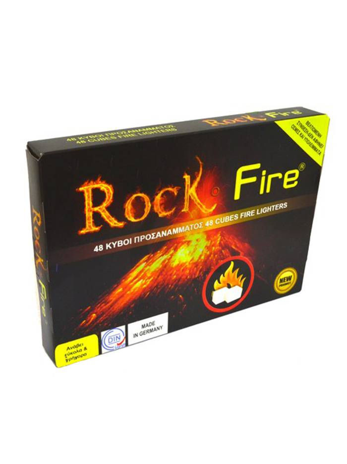 ROCK FIRE προσάναμμα τζακιού παραφίνης 48τεμ