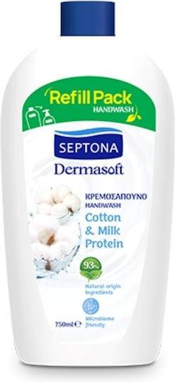 SEPTONA κρεμοσάπουνο dermasoft βαμβάκι και γάλα 750ml