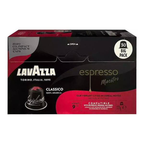 LAVAZZA καφές espresso Classico σε κάψουλες συμβατές με μηχανές Nespresso 30τεμ