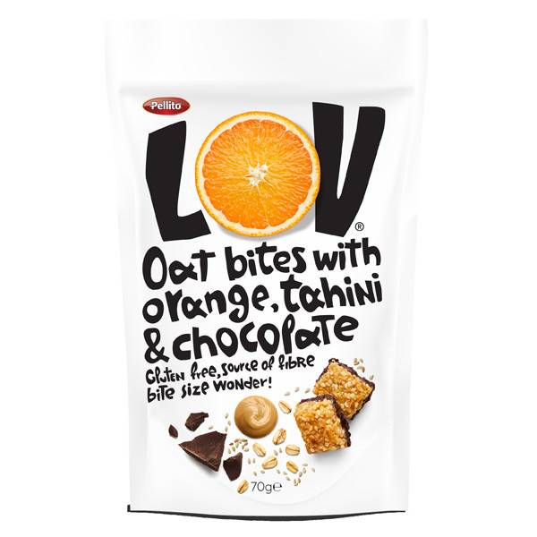 PELLITO μπουκιές lov oat με πορτοκάλι, ταχίνι και σοκολάτα 70gr