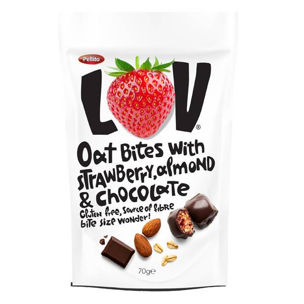 PELLITO μπουκιές lov oat με φράουλα, αμύγδαλο και σοκολάτα 70gr