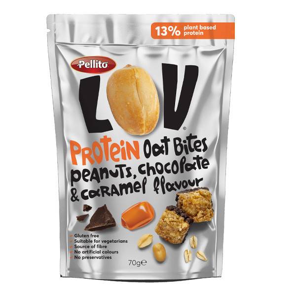 PELLITO μπουκιές lov oat με φυστίκια, καραμέλα και σοκολάτα 70gr