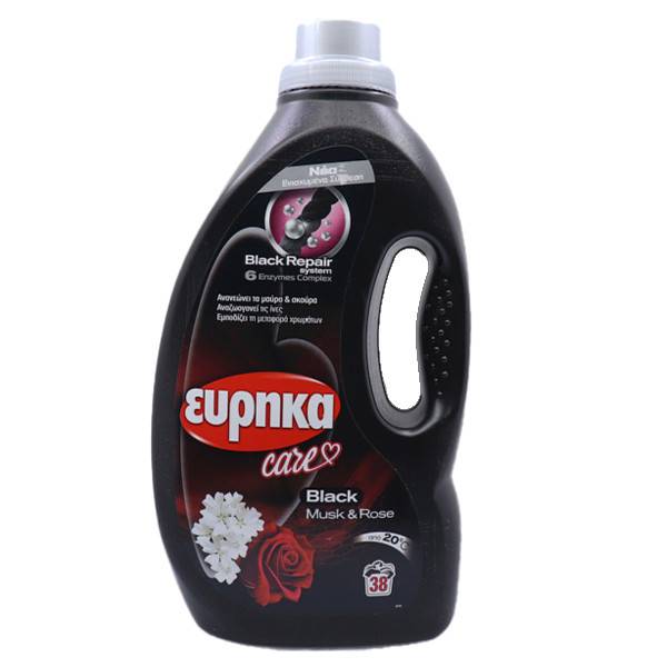 ΕΥΡΗΚΑ black care υγρό απορρυπαντικό ρούχων musk και rose 38μεζ 1,52lt