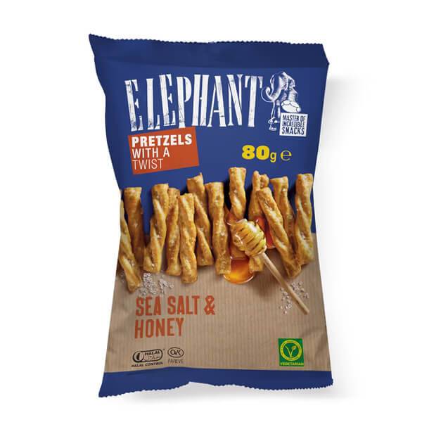 ELEPHANT twisted πρέτσελς θαλασσινό αλάτι και μέλι 80gr