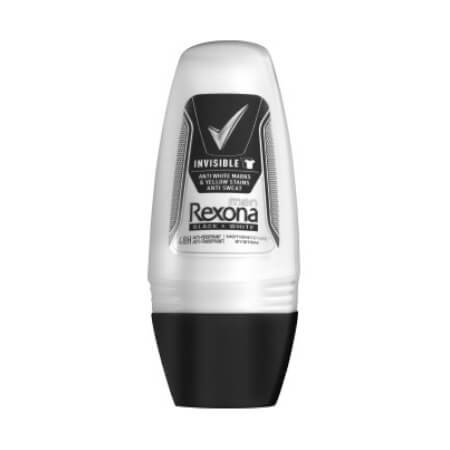 REXONA αποσμητικό σώματος roll-on men invisible black και white 50ml