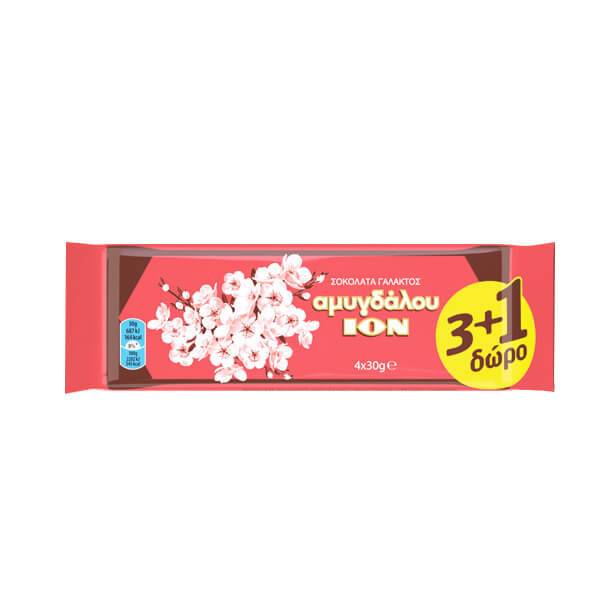 ΙΟΝ σοκολάτα γάλακτος αμυγδάλου 4x30gr