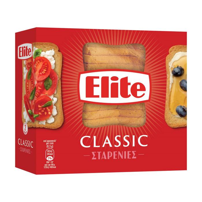 ELITE φρυγανιές σταρένιες κουτί 2x125gr