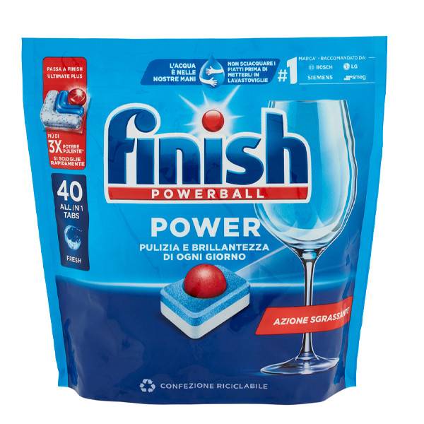 FINISH ταμπλέτες πλυντηρίου πιάτων powerball classic 40τεμ