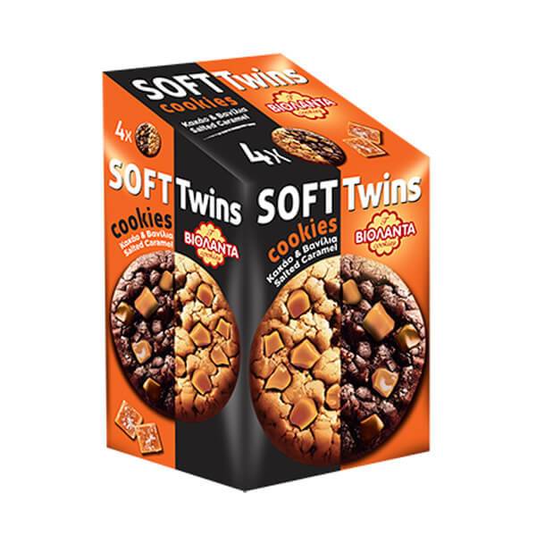 ΒΙΟΛΑΝΤΑ μπισκότα soft cookies twins κακάο και βανίλια με αλατισμένη καραμέλα 160gr