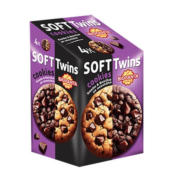 ΒΙΟΛΑΝΤΑ μπισκότα soft cookies twins κακάο και βανίλια με σοκολάτα 160gr