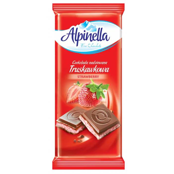 ALPINELLA σοκολάτα γάλακτος με γέμιση φράουλα 100gr