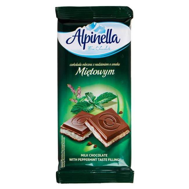 ALPINELLA σοκολάτα γάλακτος με γέμιση κρέμα μέντα 100gr