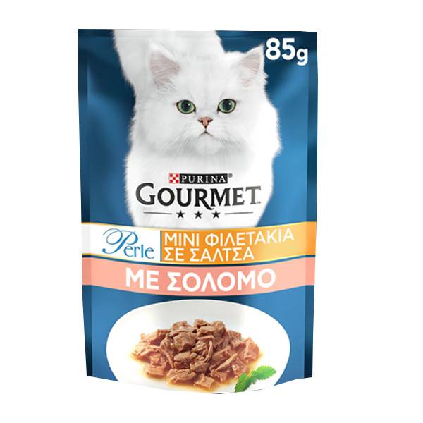 PURINA Gourmet perle γατοτροφή μίνι φιλετάκια σολωμό σε σάλτσα 85gr