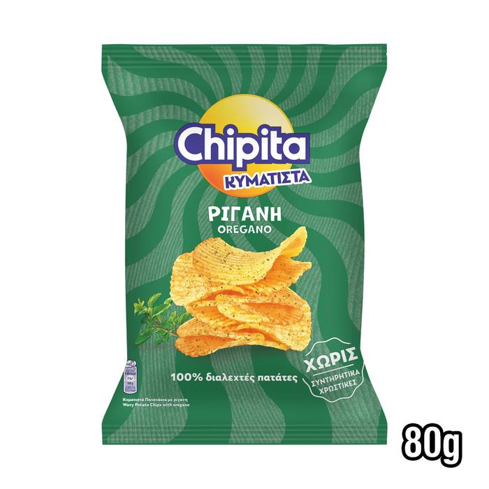 CHIPITA πατατάκια κυμματιστά με ρίγανη 80gr