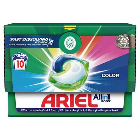 ARIEL κάψουλες πλυντηρίου ρούχων All in 1 Colour 10τεμ
