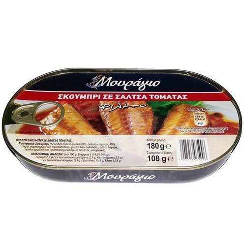 ΜΟΥΡΑΓΙΟ σκουμπρί σε σάλτσα ντομάτας 180gr