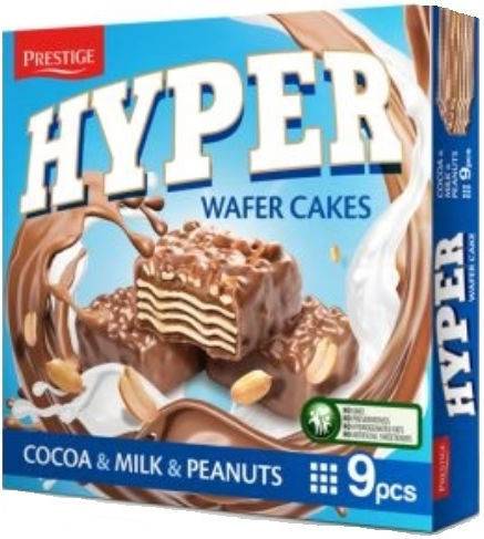 HYPER γκοφρετάκια με γάλα και φυστίκια 167gr