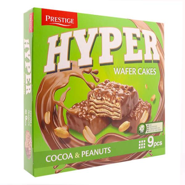 HYPER γκοφρετάκια με κακάο και φυστίκια 167gr
