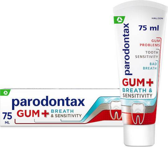 PARODONTAX οδοντόκρεμα gum breath και sensitivity 75ml