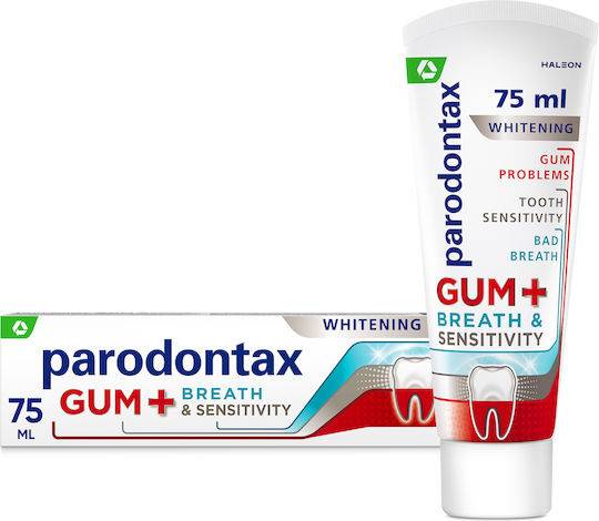 PARODONTAX οδοντόκρεμα gum breath και sensitivity whitening 75ml