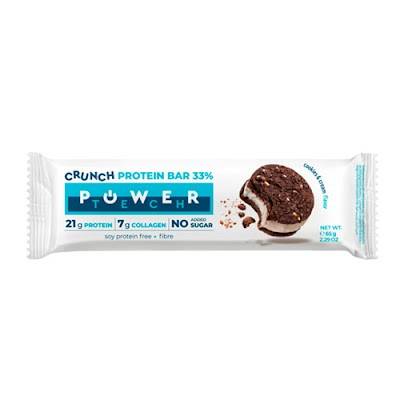 POWER TECH μπάρα πρωτεϊνης με cookies και cream 65gr