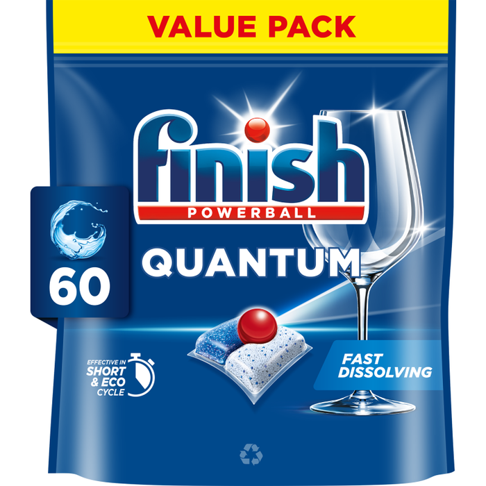 FINISH ταμπλέτες πλυντηρίου πιάτων powerball quantum classic 60τεμ