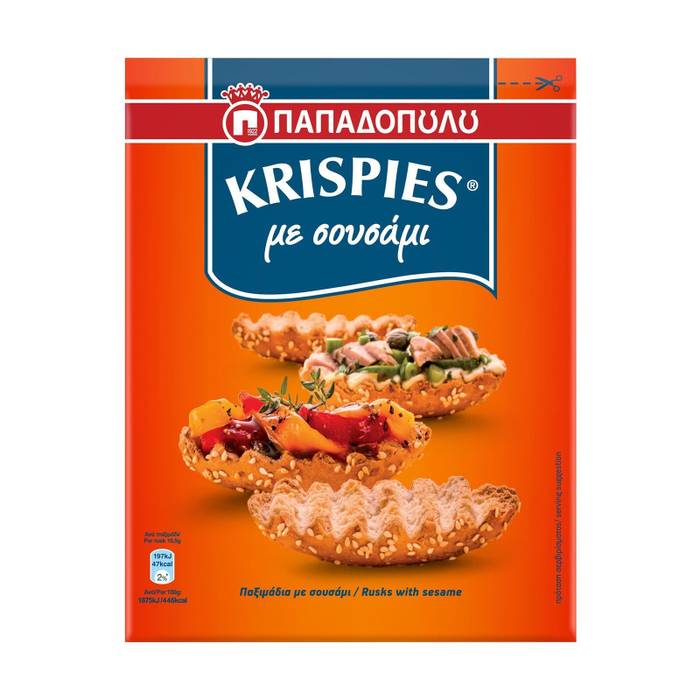 ΠΑΠΑΔΟΠΟΥΛΟΥ παξιμάδια krispies με σουσάμι 200gr