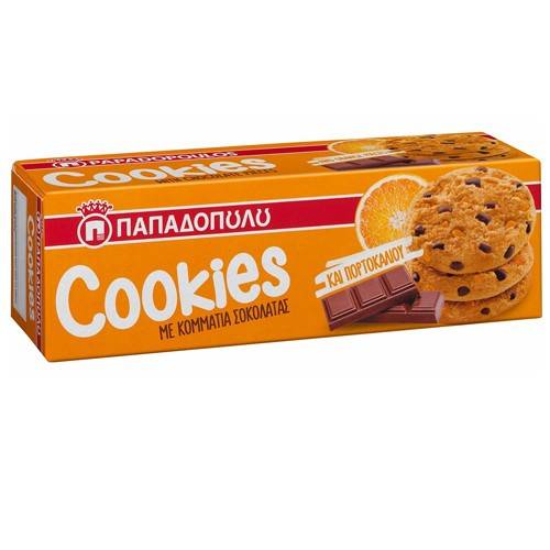 ΠΑΠΑΔΟΠΟΥΛΟΥ μπισκότα cookies με πορτοκάλι 180gr
