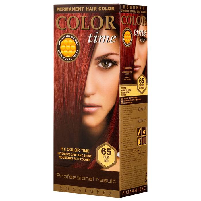 COLOR TIME βαφή μαλλιών No65 κόκκινο της φωτιάς 115ml
