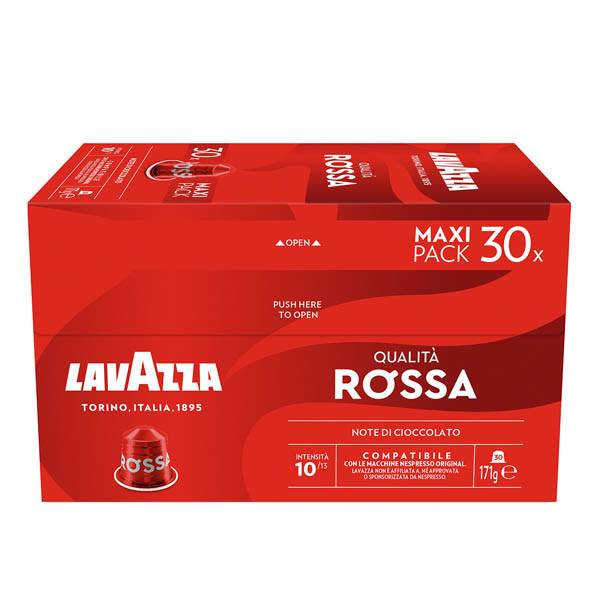LAVAZZA καφές espresso Qualita Rossa σε κάψουλες συμβατές με μηχανές Nespresso 30τεμ
